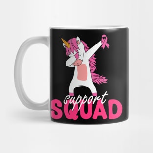 Breast Cancer Awareness Shirt For Women unicorn Support Squad Mug